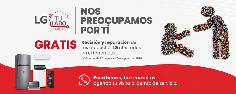 LG repuestos gratis terremotos