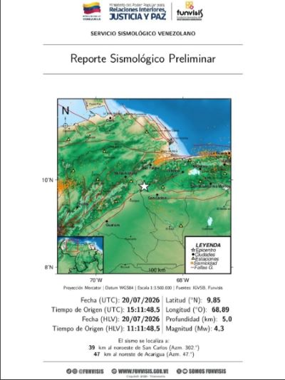 Sismo en San Carlos - Agencia Carabobeña de Noticias