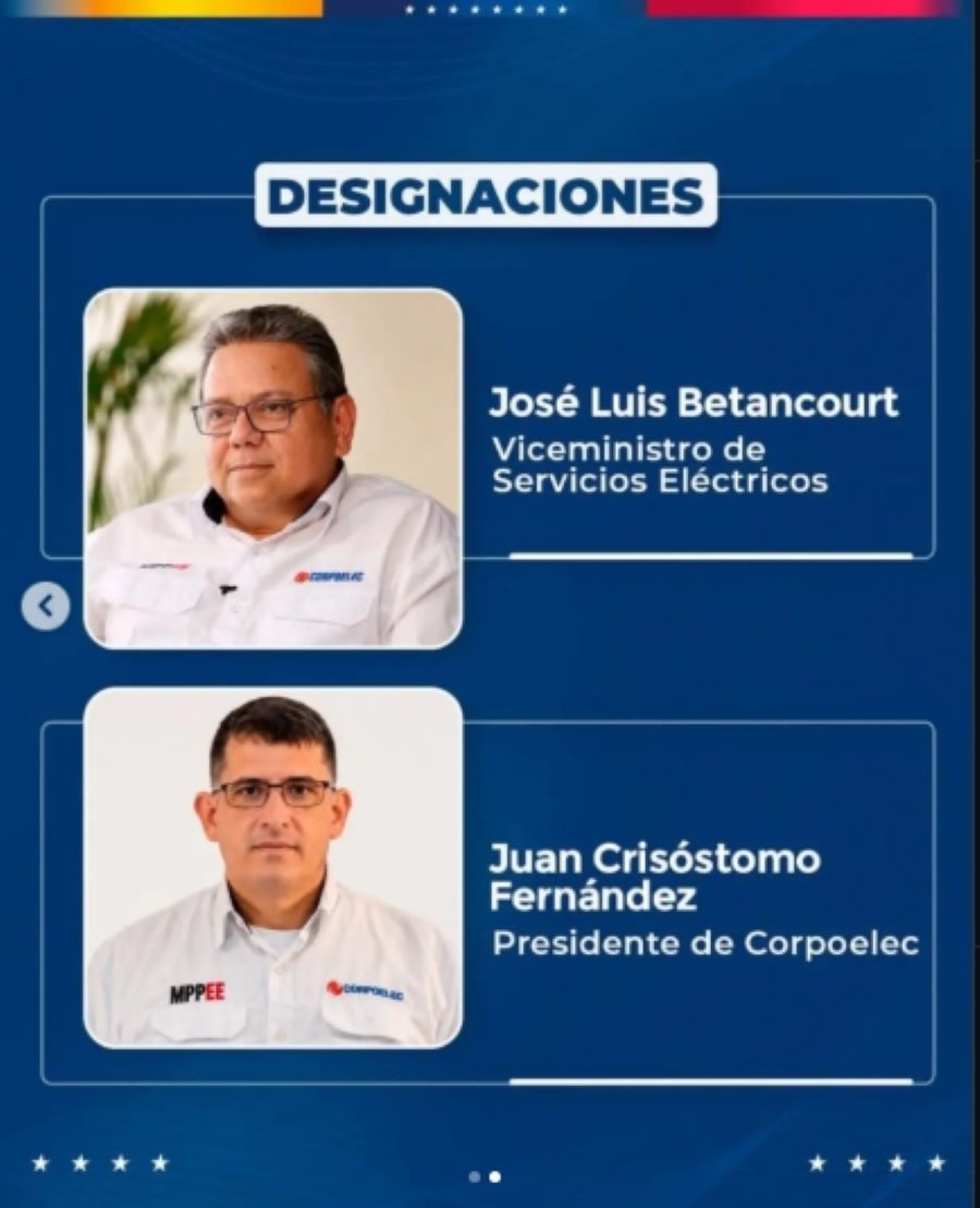 Nuevos responsables del sector eléctrico - Agencia Carabobeña de Noticias
