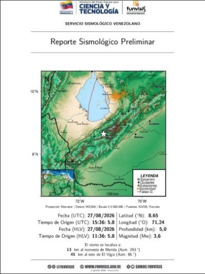 Sismo en Mérida - Agencia Carabobeña de Noticias