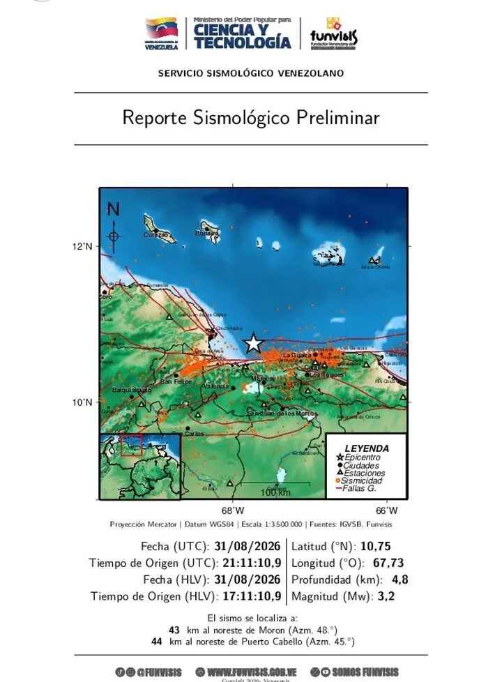 Sismo en Morón - Agencia Carabobeña de Noticias