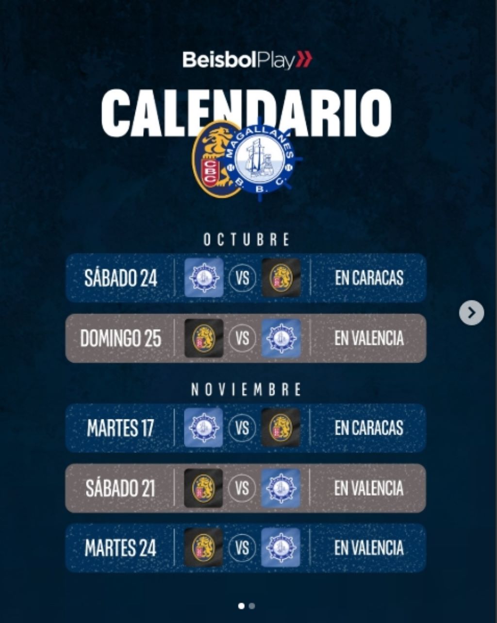 LVBP anuncia el calendario de temporada 2026-2027